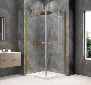 Polysan Polysan, GLOBE GOLD MATT štvorcová sprchová zástena 800x800mm, rohový vstup, číre sklo, GB5880G