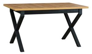 Rozkladací jedálenský stôl IKON 1 - dub wotan/čierne nohy