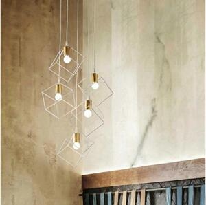 Ideal Lux - Luster na lanku ICE 5xE27/60W/230V pr. 50 cm biela