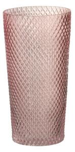 Ružová sklenená váza Cylinder - Ø 14*28 cm