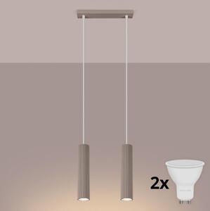 Brilagi - LED luster na lanku CRESTO 2xGU10/10W/230V taupe