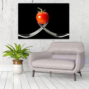 Obraz - paradajka s vidličkami (Obraz 60x40cm)