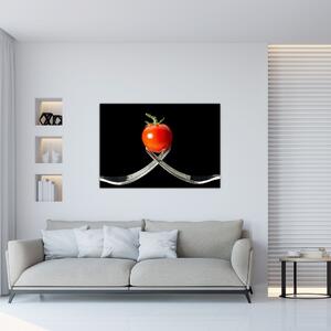 Obraz - paradajka s vidličkami (Obraz 60x40cm)
