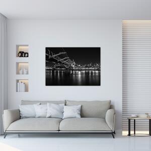 Čiernobiely obraz mosta (Obraz 60x40cm)