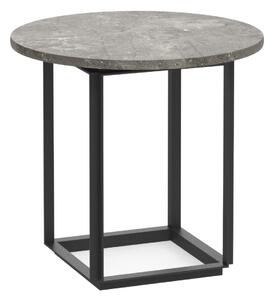 NEW WORKS Odkladací stolík Florence Ø50, Black / Gris du Marais Marble