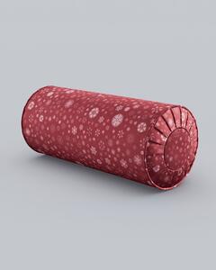 Valcový vankúš so záhybmi farba produktu červená látka vzorované