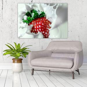 Obraz jahody v jogurte (Obraz 60x40cm)