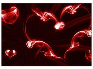 Abstraktný obraz - červené srdce (Obraz 60x40cm)