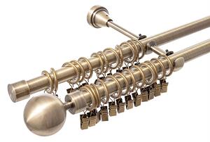 Dvojitá garniža Elegant antique brass160cm