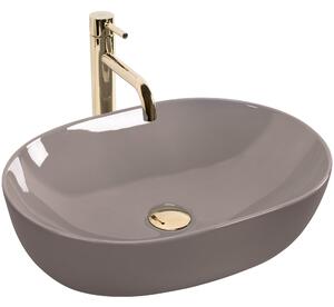 Rea Lisa, umývadlo na dosku 490x350x140 mm, béžová lesklá, REA-U6380