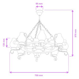 Brilagi - Luster na reťazi TIMONA 8xE14/40W/230V pr. 70 cm buk