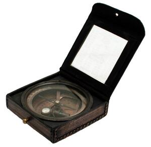 Dekorácie kompas v koženom púzdre - 11 * 11 * 3cm