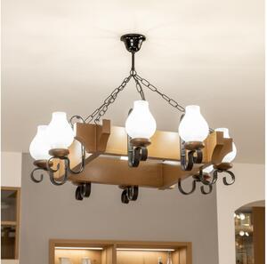Brilagi - Luster na reťazi QUEEN 8xE14/40W/230V buk/orech
