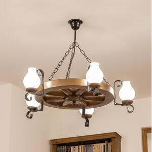 Brilagi - Luster na reťazi ROATA 5xE14/40W/230V priemer 70 cm buk/orech