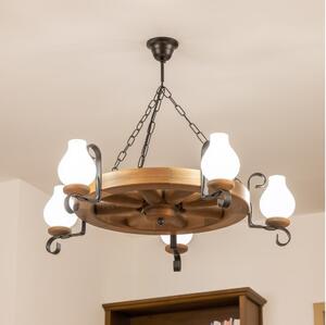 Brilagi - Luster na reťazi ROATA 5xE14/40W/230V pr. 70 cm buk