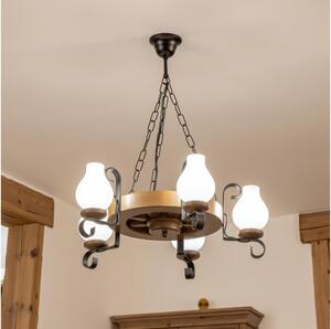 Brilagi - Luster na reťazi ROATA 5xE14/40W/230V pr. 50 cm buk/orech