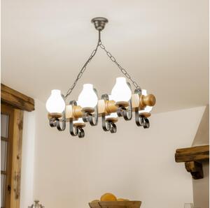 Brilagi - Luster na reťazi RUSTIC 6xE14/40W/230V buk/orech