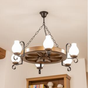 Brilagi - Luster na reťazi ROATA 6xE14/40W/230V priemer 70 cm buk/orech