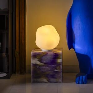 Stolná lampa Foscarini Hoba Media, Ø 24 cm, zapínanie/vypínanie, sklo
