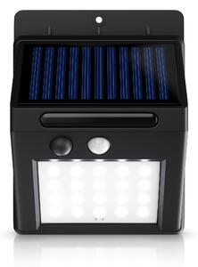 BEARWARE LED solárne svetlo, solárna lampa do exteriéru s detektorom pohybu a dobíjacou batériou 1200 mAh, IP54, vypínač, integrovaná LED, studená biela, nástenné svetlo, 20 SMD LED, dosah senzora až 5 m, 250 lumenov, 6500K