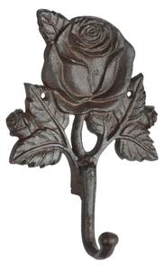 Liatinový nástenný háčik s motívom ruže Rose - 13*5*18cm