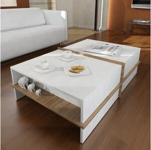 Asir Konferenčný stolík PLUS 35x90 cm hnedá/biela AS0825 + záruka 3 roky zadarmo