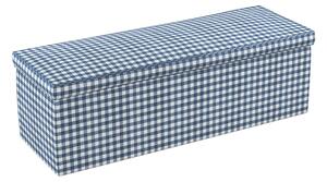 Truhlica čalúnená farba produktu tmavomodrá látka vzorované