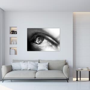 Čiernobiely obraz - detail oka (Obraz 60x40cm)