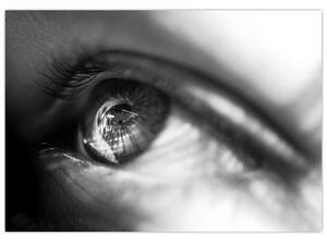 Čiernobiely obraz - detail oka (Obraz 60x40cm)