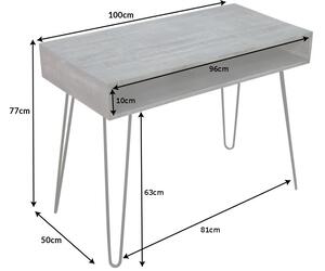 Dizajnový písací stôl Felix 100 cm, sivé mango