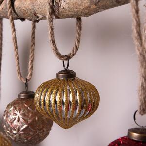 Strieborná vianočná ozdoba so zlatou patinou - Ø 8 cm