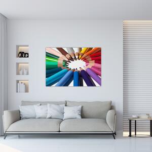 Obraz - kruh z farebných pasteliek (Obraz 60x40cm)