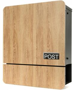 S3693 Poštová schránka Antracit + Imitácia dreva, Antracit + drevo
