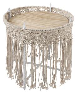 Kovový odkladací Boho stolík Macrame - Ø 43 * 45cm - J-Line by Jolipa