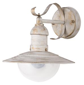 Brilagi - Vonkajšie nástenné svietidlo MOLDE 1xE27/60W/230V IP44 biela/patina