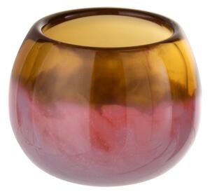 Okrová-ružová sklenená váza Vaňa ball - Ø8 * 7 cm