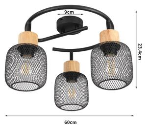 Brilagi - Bodové svietidlo BASKLITE 3xE27/15W/230V drevo/čierne