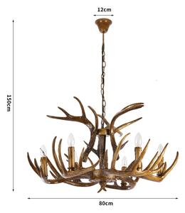 Brilagi - Závesný luster na reťazi DEER 6xE14/10W/230V, priemer 80 cm, v tvare parožia