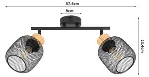 Brilagi - Bodové svietidlo BASKLITE 2xE27/15W/230V drevo/čierna