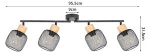 Brilagi - Bodové svietidlo BASKLITE 4xE27/15W/230V drevo/čierna