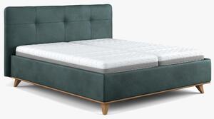 Čalunená posteľ s úložným priestorom zelená, 180 x 200 cm