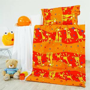 Obliečky detské žirafy červené EMI: Štandardný set jednolôžko obsahuje 1x 140x200 + 1x 70x90