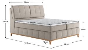KONDELA Boxspringová posteľ, 180x200, svetlosivá, MOON