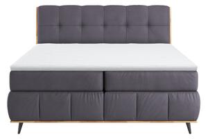 KONDELA Boxspringová posteľ, 180x200, tmavosivá, ELISA