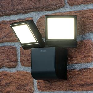 Theben LED vonkajšie nástenné svietidlo theLeda S17-100L, čierne, 2 svetlá, Čierna, Plast, Nástenné svietidlo