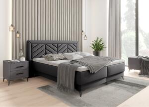 KONDELA Boxspringová posteľ, 160x200, sivá látka, OPTIMA A