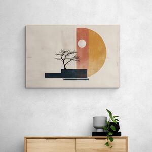Obraz japandi strom s abstraktnými prvkami