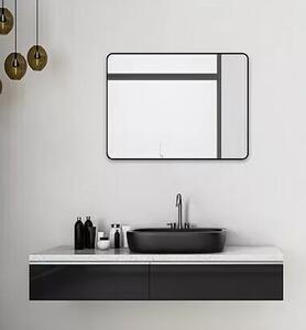 Nástenné zrkadlo DSK Design Black Magico / 80 x 60 cm / hliník / čierna
