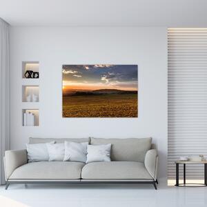 Obraz zapadajúceho slnka na poli (Obraz 60x40cm)