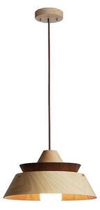 Drevený luster na lanku 1xE27/60W/230V pr. 33 cm masív/dub/orech/kaučukovník